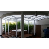 preço de cobertura vidro pergolado Jardim Bosque das Araras